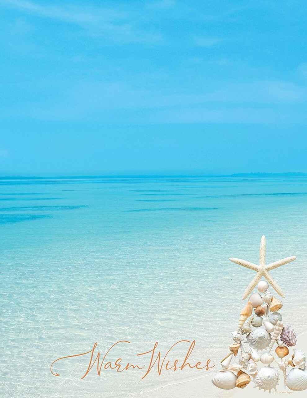Great Papers! Holiday Stationery Letterhead, Seashell Christmas, 8.5"x11", Printer Friendly, 50 sheets